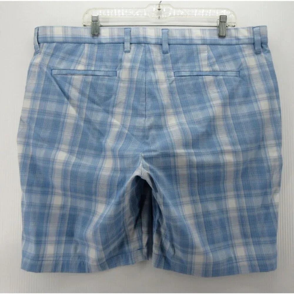 Tommy Bahama Shorts 42 Chino Golf Performance Plaid Stretch Marlin